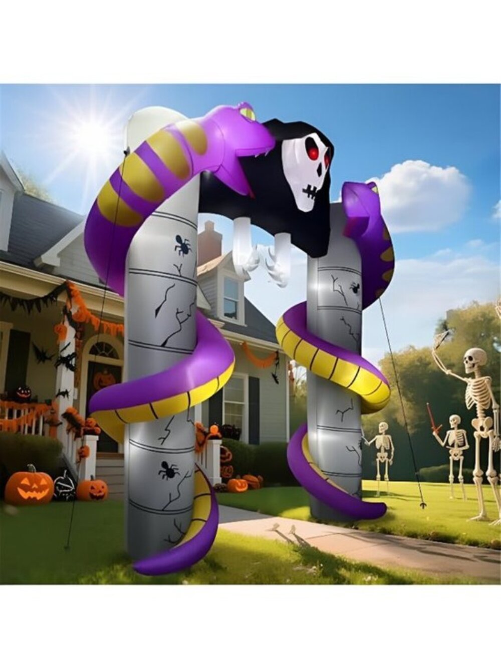 10FT Halloween Inflatables Ghost Archway Outdoor Decorations Blow Up Yard